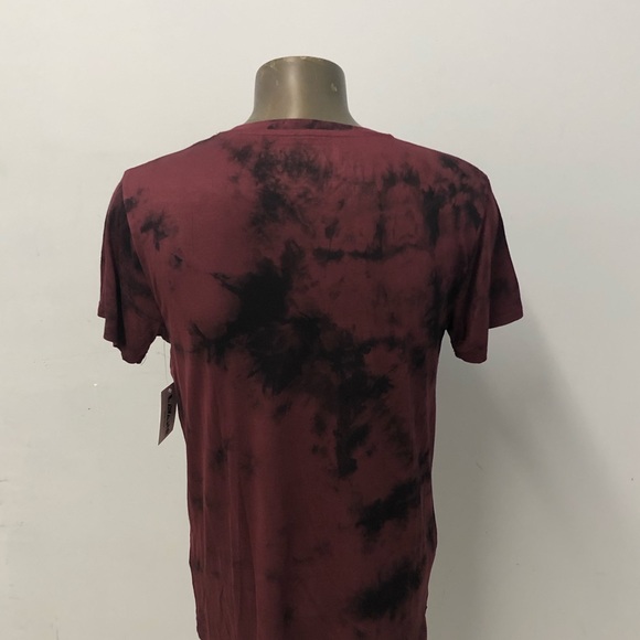 Lavane t-shirt vneck burgundy modern soft cotton - Picture 3 of 3